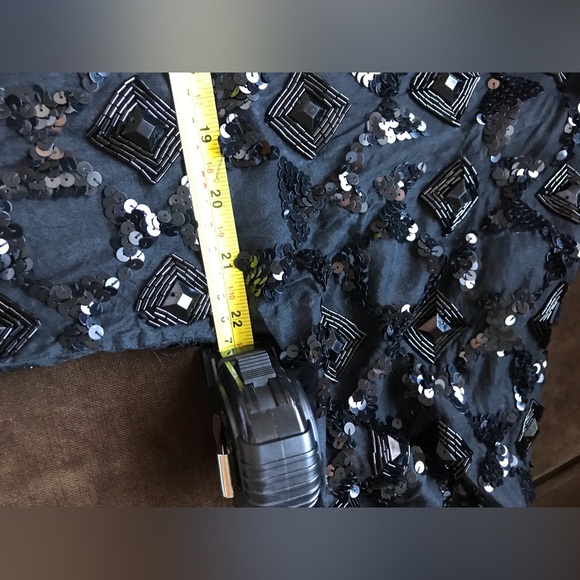 Adrienne Vittadini Beaded Black Vintage Long Sleeves Heavy Blouse 100% Silk Sz M - Picture 10 of 12